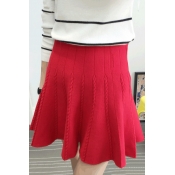 New Fashion High Waist Cable Knit A-line Skirt