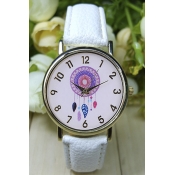 Women's Ornate Dream Catcher Feathers Dial Faux Leather Wristwatch