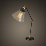 Adorable Single Light LED Table Lamp with Glass Shade in Industrial Style