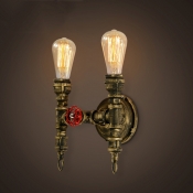 11'' H Double Light Torch LED Wall Sconce in Antique Brass Finish