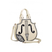 New Arrival Fashion Violin Design Embroidered Detail Crossbody Bag Tote Shoulder Bag
