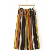 Autumn New Fashion Color Striped Ankle Length Palazzo Pants