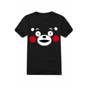 Unisex Cartoon Kumamon Bear Short Sleeve Round Neck Cotton T-shirt