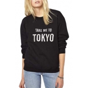 TAKE ME TO TOKYO Round Neck Long Sleeve Sweatshirt