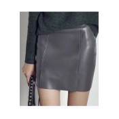 Leather Split Side Zip-Back Bodycon Skirt