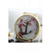 Popular Floral Anchors Print Quartz Watch