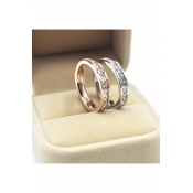 Fashion Titanium Steel Ring with Shining Diamond