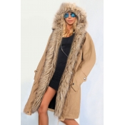 Women Hooded Parka Faux Fur Winter Warm Ladies Casual Long Jacket Coat Top