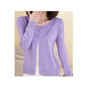 Women Button Down Long Sleeve Basic Soft Knit Cardigan Sweater