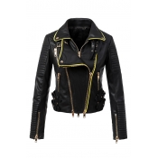New Arrival Fashion Cool Style PU Biker Jacket with Zip Detail