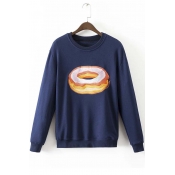 Fashion Embroidery Doughnut/Microphone/Banana Pullover Sweatshirt with Long Sleeve