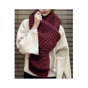 Women's Winter Warm Solid Color Knit Scarf