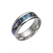 Fashion Titanium Steel Printed Circle Ring