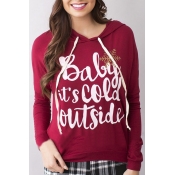 Womens Hoodies Baby It's Cold Outside Printed Pullover