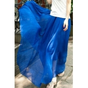 Fashion Casual Plain Chiffon Maxi Swing A-Line Skirt