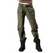 Women's Outdoor Leisure Military Style Straight Pants with Pockets