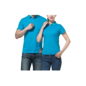 Basic Polo Short Sleeve Casual Sports Tee for Couple