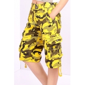 Fashion Outdoor Camouflage Color Block Short Pants
