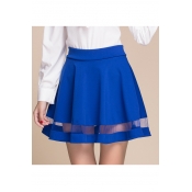 Women's High Rise Hollow Out Basic Pleated A-Line Mini Skirt