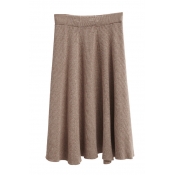 New Stylish High Waist Plain Maxi Sweater Skirt