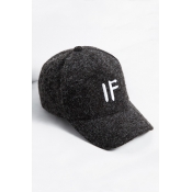 Fashion Embroidery IF Letter Pattern Outdoor Wool Cap