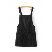 Glamorous Sequined Sleeveless Mini Overall Dress with Pockets