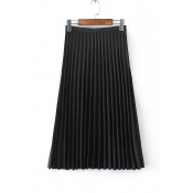 Glamorous Zip Side Plain Maxi Pleated Skirt