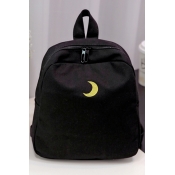 Fashion Young Style Embroidery Moon Pattern Backpack
