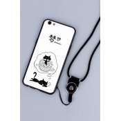 Funny Cartoon Cat Pattern Silicone Phone Case for Oppo R9S with Lanyard