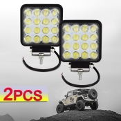4.3 Inch LED Work Light 48W Cree LED High Intensity Light 4-Row Flood Beam For Off Road 4WD Jeep Truck ATV SUV Pickup Boat, 2 Pcs