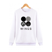 Unisex Fashion WINGS Graphic Printed Long Sleeve Round Neck Pullover Sweatshirt