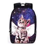 New Stylish Galaxy Cartoon Cat Printed Outdoor Leisure Backpack