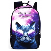 New Arrival Galaxy Cartoon Cat Letter Printed Outdoor Backpack
