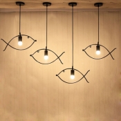 Fish LED Pendant Light Iron, 4 Lights