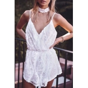 New Fashion Spaghetti Straps Sleeveless Chic Lace Inserted Mini A-Line Slip Dress