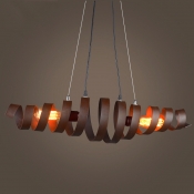 28 Inches Wide Wrought Iron 2 Light Stacked LED Pendent in Rust Finish