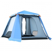 6~8 Person Larger 3-Season Cabin Instant Quick-pitch Tent for Hiking, Camping, Beach and Fishing(Blue)