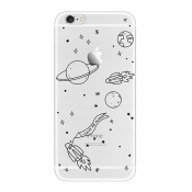 Cartoon Painted Space Rocket Printed Fashion Silicone iPhone Case