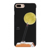 Cartoon Moon Girl Letter Printed Polish Mobile Phone Case for iPhone