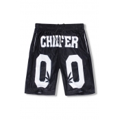 Summer's Chic Letter Pattern Elastic Waist Loose Casual Sports Shorts