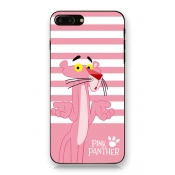 Funny Cartoon Pink Panther Striped Printed iPhone Case for Couple