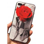 Retro Cameo Rose Printed Silicone iPhone Case for Couple