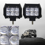 5D 4 Inch Off Road LED Light Bar CREE LED 18W 30 Degree Spot Beam Car Light For Off Road, Truck, 4WD, BOAT, JEEP, Pack of 2