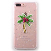 Lovely Glitter Coconut Palm Printed Mobile Phone Case for iPhone