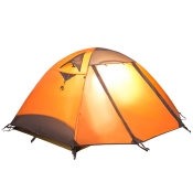 Mobi Garden Anti-UV Double Layer 2-Person 3-Season Dome Tent with Carry Bag (Orange）