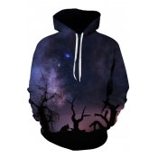 Hot Fashion Digital Galaxy Pattern Loose Leisure Hoodie for Couple