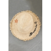 New Trendy Fashion Letter Embroidered Holiday Beach Straw Hat