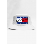 Basic Simple Letter Patched Outdoor Bucket Hat