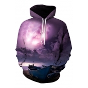 Hot Fashion Digital Boat Pattern Casual Leisure Hoodie for Couple