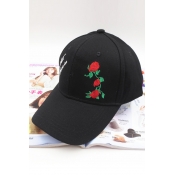 Fashion Embroidery Floral Letter Pattern Adjustable Baseball Cap